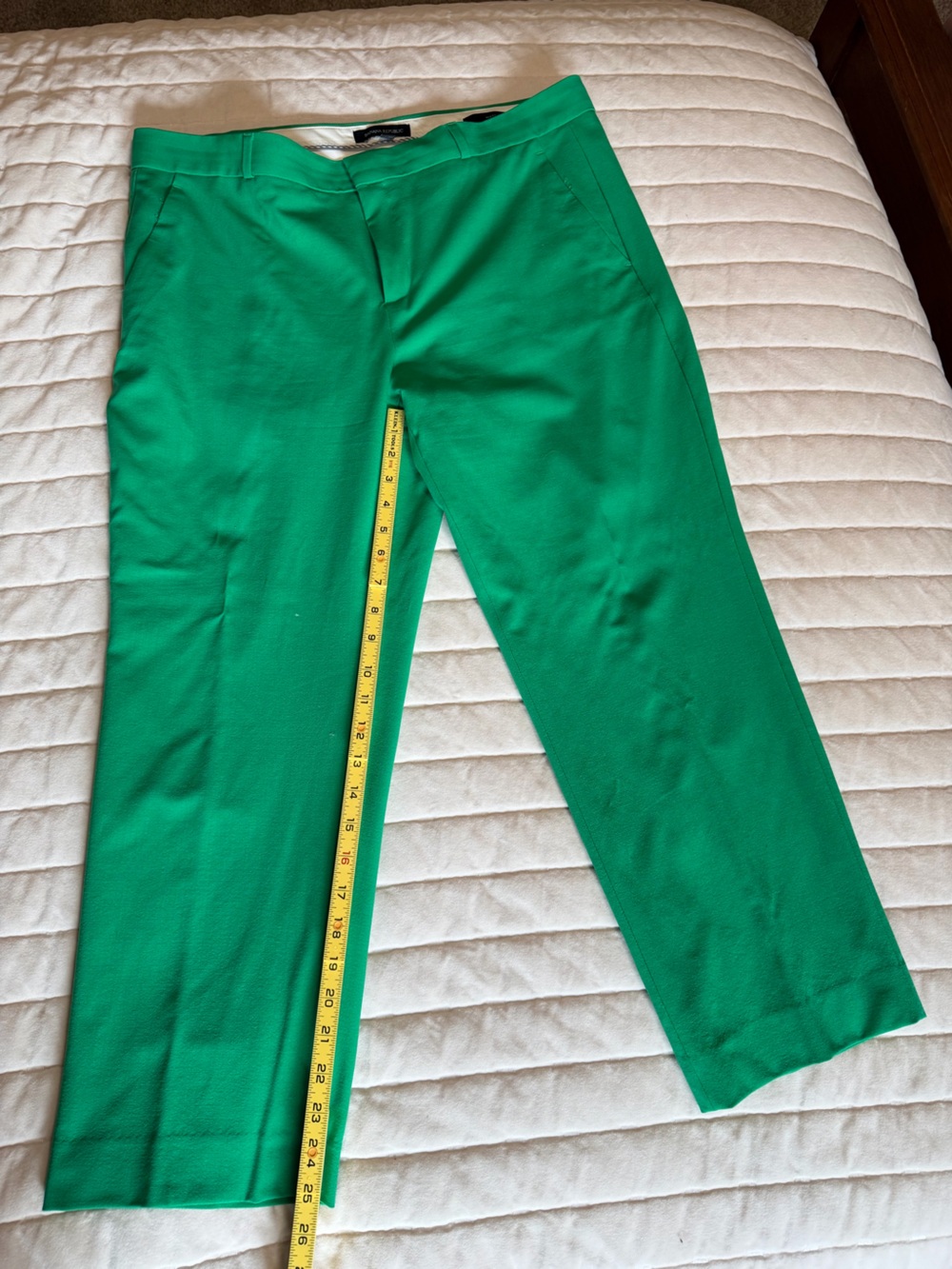 Banana Republic Bright Green Lined Cropped dress pants